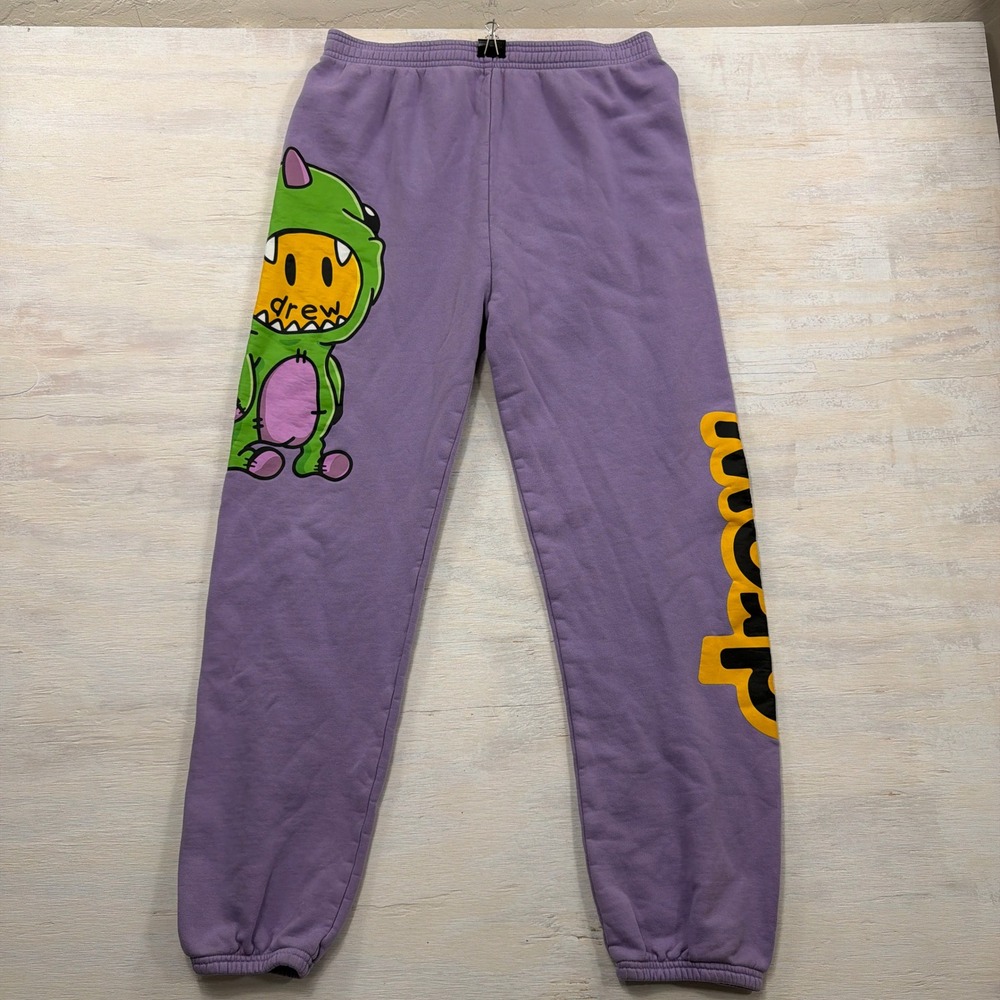 Drew House Sweatpants Dino Graphic Size M Purple Streetwear Joggers Mens